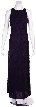 A-Line Long Cocktail Dress with Floral Beaded Pattern — in Black/Purple