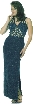 V-Neck All Beaded Full Length Dress