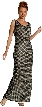 Diagonal Beaded Full Length Formal Dress