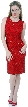 Miniature Floral Beaded Sleeveless Cocktail Dress — in Red