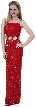 Spaghetti Straps Sequined Long Dress with Keyhole Waist