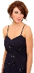 Spaghetti Strapped Party Dress With Flower Petal Beading — in closeup