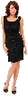 Broad Strapped Beaded Cocktail Dress W/ Sequin Stitch Drops