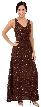 V-Neck Empire Cut A-line Formal Beaded Dress with Keyhole