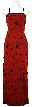 Full Length Formal Cocktail Dress  — in Red/Black