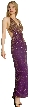 Backless  Beaded Formal Dress — in Purple/Gold
