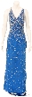 Backless  Beaded Formal Dress — in Teal/Silver