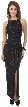 Boat Neck Floral Beaded Formal Evening Dress with Slit