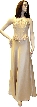 Floral Design on Criss Crossed Formal Dress 