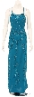 Full Length Floral Designed Sequin Formal Dress