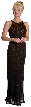 Beaded Long Dress with Flare Bottom