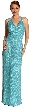 Sequined Formal Dress with Open back & criss-cross straps — in Aqua