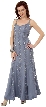 Flared Sequined Prom Dress with Spaghetti Straps