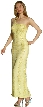 Single Shouldered Silk Chiffon Prom Dress — in Yellow