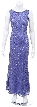 Pull over Hand Beaded Long Formal Dress with Open Back