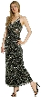 V-Neck Fully Beaded Crossed Back Cocktail Dress — in Black/Silver alternative view