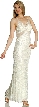 V-Neck Fully Beaded Crossed Back Cocktail Dress — in Ivory