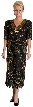 Short Sleeves Tea Length Formal Beaded Two Piece Dress