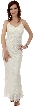 V Neck Beaded Long Formal Evening Dress — in Ivory