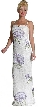 Square Neck Beaded Cocktail Gown with Painted Flowers