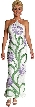 Halter Neck Beaded Formal Gown with Painted Flowers