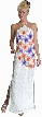 Halter Neck Beaded Formal Gown with Painted Flowers