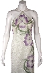 Halter Neck Formal Dress with Painted Floral pattern — in closeup