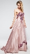 Strapless Floral Pattern Satin & Mesh Prom Ball Gown — in alternative picture