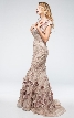 Mermaid Floral Lace Beaded Long Prom Pageant Dress — in an alternative image