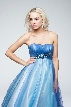 Strapless Mesh Puffy Formal Prom Gown with Beaded Waist — in alternative picture