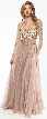 Full Sleeves Mesh Beaded Bodice Long Prom Pageant Dress