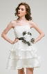 Short Strapless Tiered Bridal Party Dress