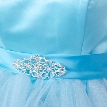 Strapless Satin Bust Party Dress with Shiny Mesh Skirt — in Aqua