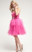 Strapless Satin Bust Party Dress with Shiny Mesh Skirt — in alternative picture