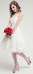 Strapless Pleated Bust Bridesmaid Dress with Floral Skirt