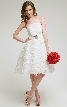 Strapless Pleated Bust Bridesmaid Dress with Floral Skirt — in alternative picture