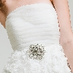 Strapless Pleated Bust Bridesmaid Dress with Floral Skirt — in alternative picture
