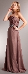 Strapless Long Formal Dress with Pleating & Belt
