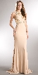 Beaded Lace & Mesh Bodice Long Prom Pageant Dress — in Champaign