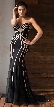 Strapless Geometric Design Tulle Long Formal Evening Dress
