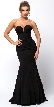 Classic Strapless Mermaid Cut Fit-N-Flare Long Prom Dress — in Black