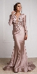 Fitted & Embellished Full Sleeve Prom Gown