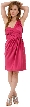 Bridal Satin One Shoulder Cocktail Dress — in Fuchsia