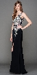 V-Neck Mesh Bejeweled Bodice Long Prom Pageant Dress