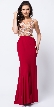 V-Neck Embellished Bodice Sheer Back Long Prom Dress