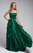 A-Line Spaghetti Prom Gown with Long Flowing Skirt — in Emerald Green