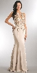 Exquisite Lace Bodice Long Formal Evening Dress — in Champaign