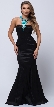 Bejeweled Halter Necklace Fit-n-Flare Long Prom Dress