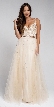 Beaded Spaghetti Prom Gown with Tulle Skirt