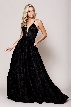 Glitter Prom Ball Gown with Corset Back — in Black